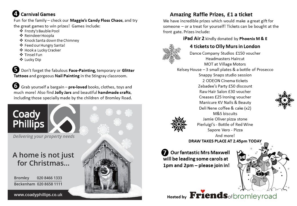 FofBromleyRd's tweet photo. Sat is our xmas Fair &amp; ENTRY IS FREE. Sneak peek of our Fair Guide &amp; whats going. Lots of fun for the kids!! Please come along! #beckenham https://t.co/1dUQS13x3r