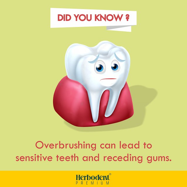 herbodent90's tweet image. Avoid #OverBrushing or #VigorousBrushing. This can lead to bleeding and receding gums. Your #teeth can also become over sensitive.