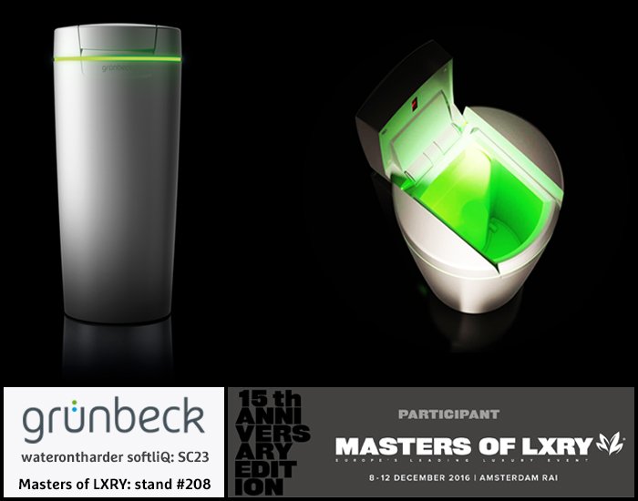 Vandaag start de Masters of LXRY (8-12 dec.) RAI Amsterdam. Bezoek onze stand #208 Grünbeck Waterontharders . #lxry2016