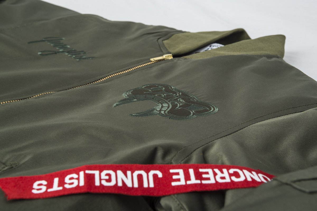 Khaki bomber jackets just dropped on concretejunglists.com