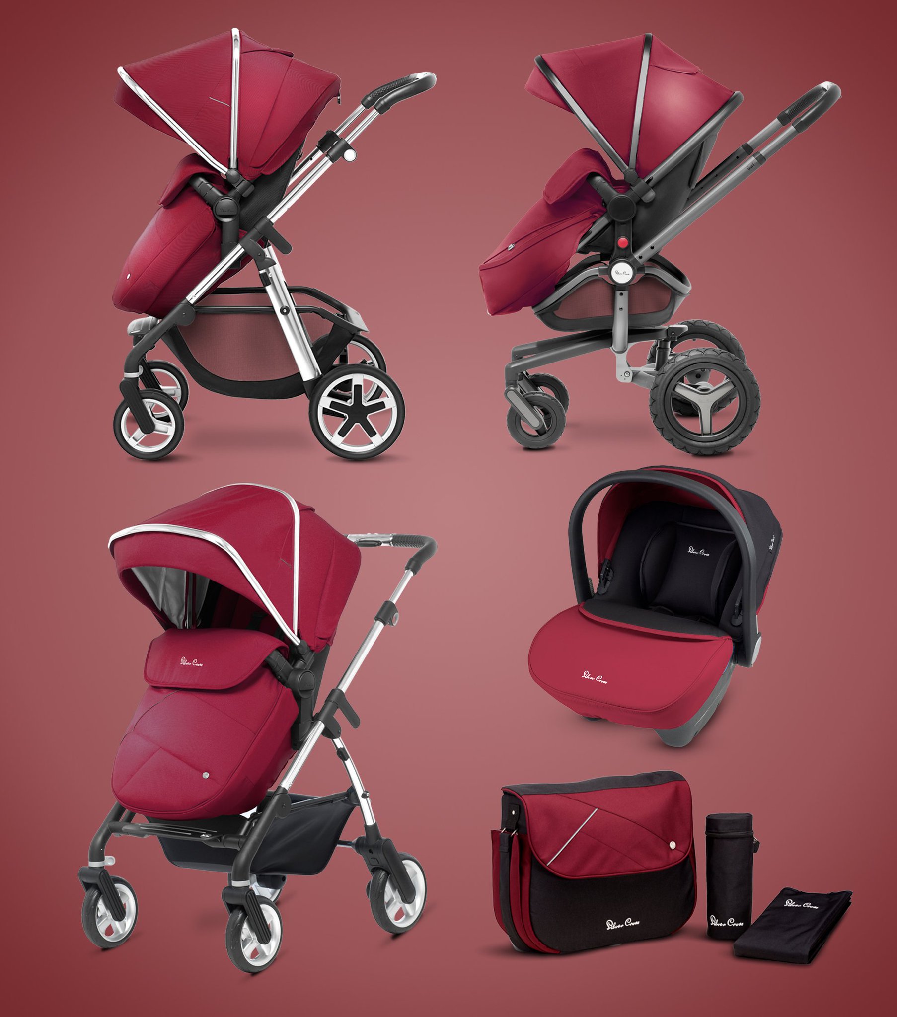 silver cross wayfarer vintage red