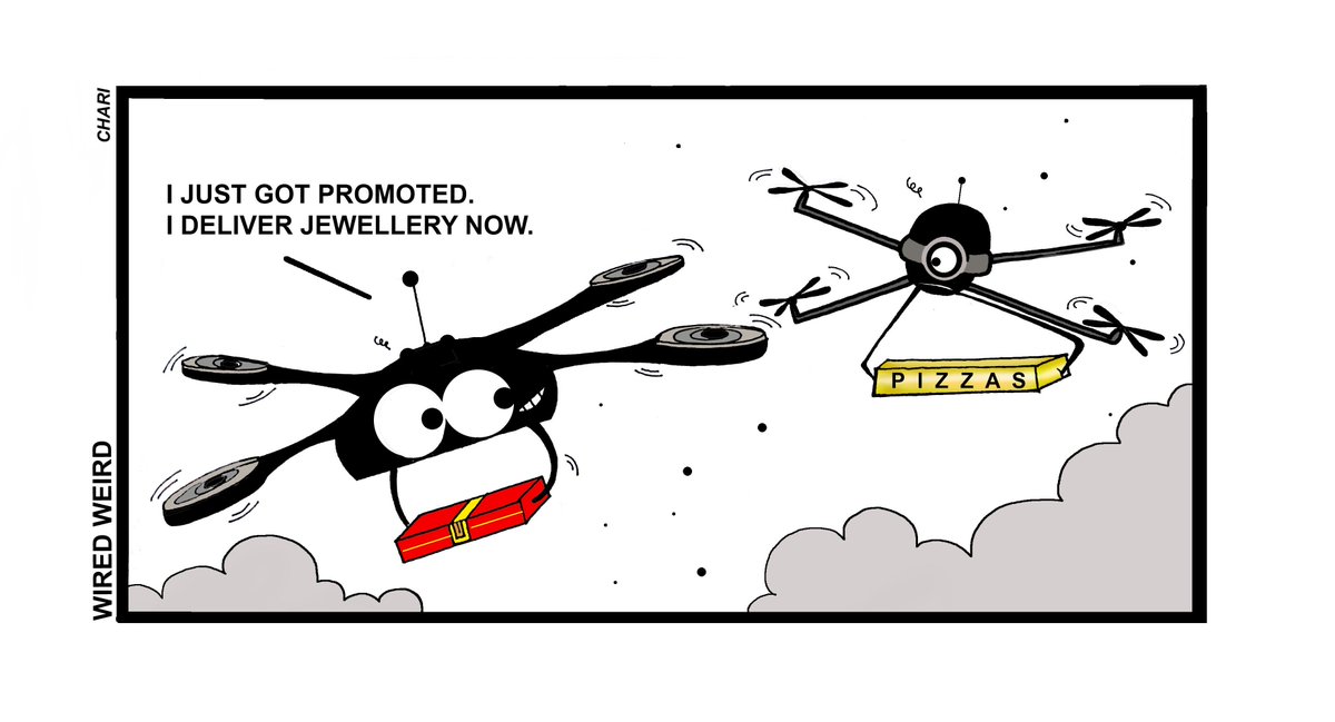 PramatiConnect's tweet photo. Drone Delivery #WiredWeird #Drone #IoT #FutureTech #TechToons #BizToons #InsidePramati #Pramati #Fun #Toons https://t.co/rtEOkAFWj7