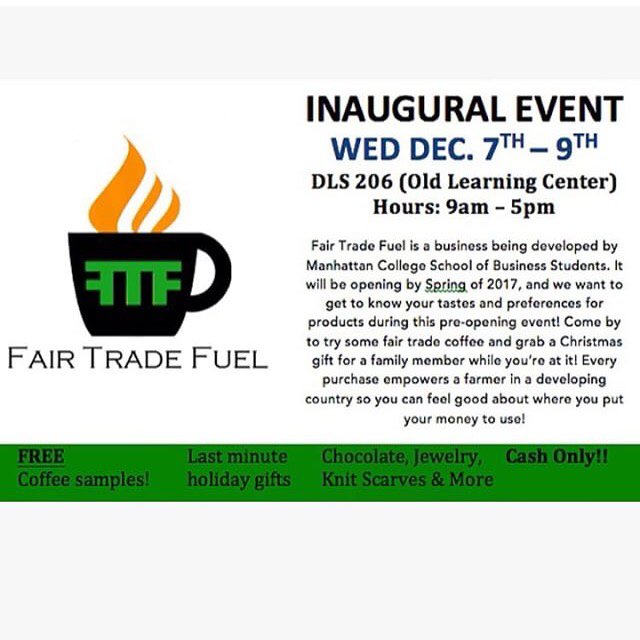 Did you check out the new student-run business MC Fair Trade Fuel yet??

Gifts for the holidays as well as giving away FREE coffee samples!
