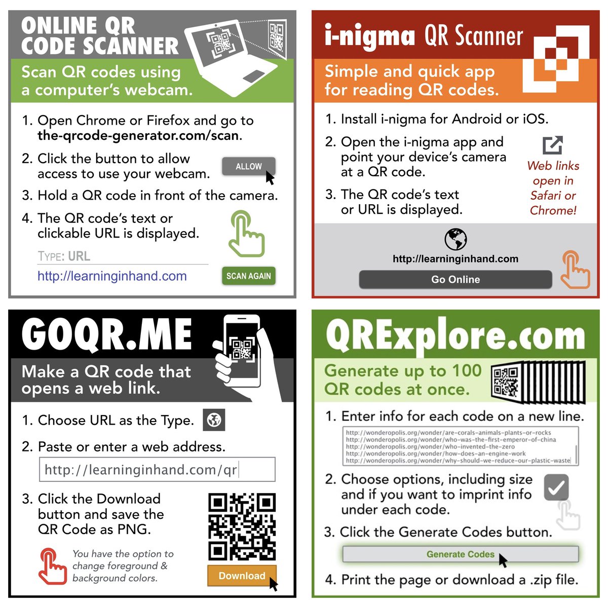 tonyvincent's tweet photo. 🔳 My favorite free QR code scanning and creating tools… #LACUE2016 #edtechchat https://t.co/DHsKUCIGkR