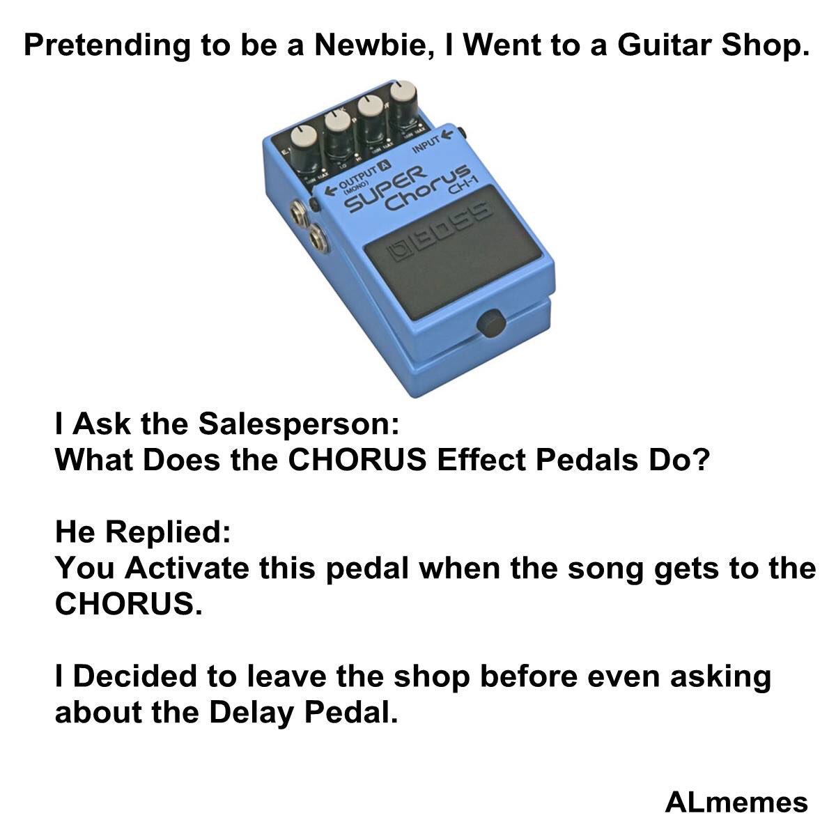 A true story. #guitarpedals #chorus #lol #meme #almemes #playbandsingapore, image size:1200x1200