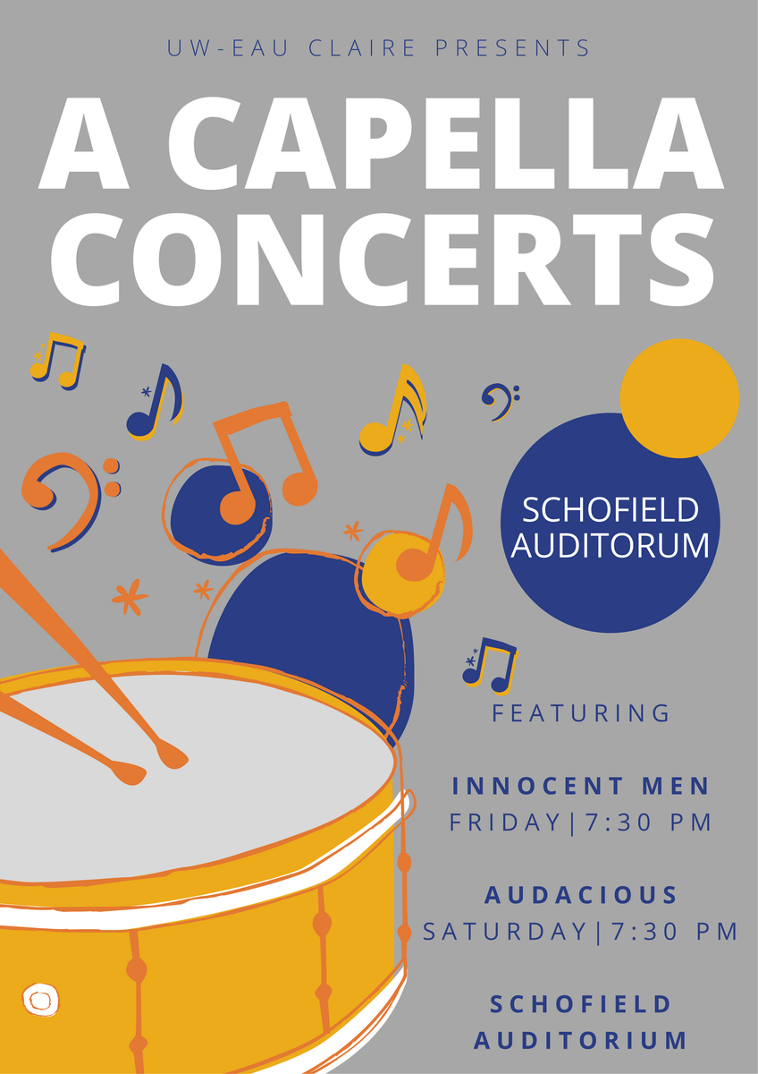 UWECStudentLife's tweet photo. Enjoy a music filled weekend with two talented campus groups, starting tomorrow night! https://t.co/d7aLy6Apj8