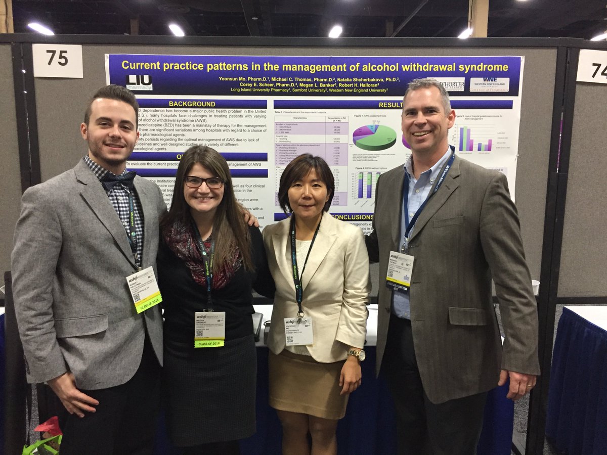 WNE_DPAS's tweet photo. PY3s Meg Bankert, Rob Halloran presenting in Vegas w Drs. Mo, Thomas, Shcherbakova &amp; Scheer on mgt patterns of alcohol withdrawal    #ashp16 https://t.co/qdZLg8F3Tz