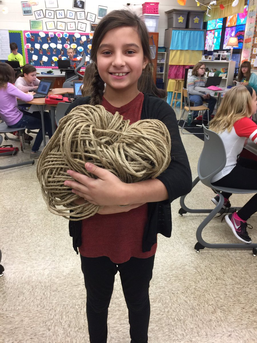 mrsjillrobinson's tweet photo. When you send a student to the art room for a "small ball of twine"... this made me day! We 💜 you Mrs. Bach!! #jbn5 @bach_michelle https://t.co/ul4N6SADU1