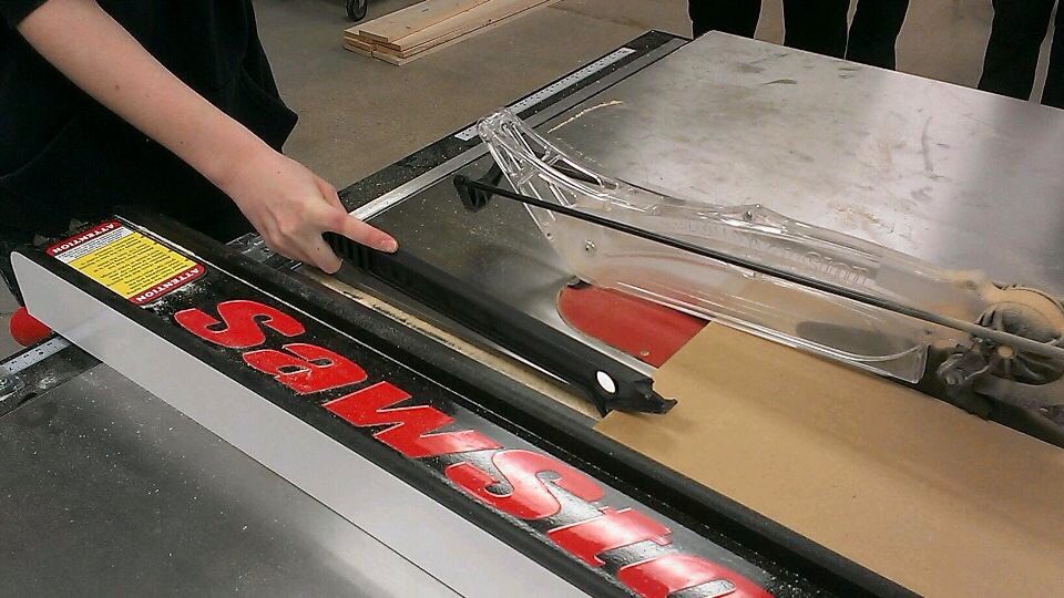 STEM_Claire's tweet photo. Working in the maker space with the table saw and exacto knife!! #tablesaw #makerspace #pltw #pennyhockey https://t.co/yT3EfIqp52