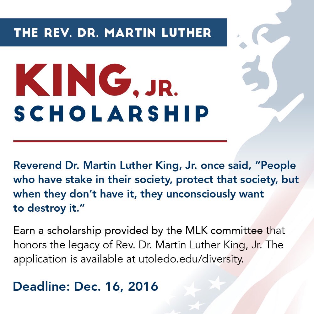 UTDiversity's tweet photo. Have you applied for the Martin Luther King, Jr. Scholarship yet? The deadline is approaching! #utdiversity π https://t.co/SYBIL1NawP