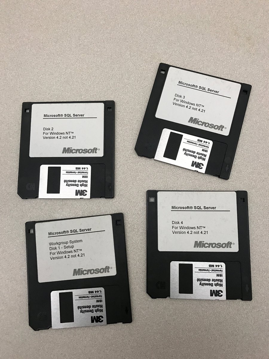 bobwardms's tweet image. #sqlserver 4.2 all contained in just 4 diskettes. Of course I have no diskette drive anymore #sqlhistory #bobsql