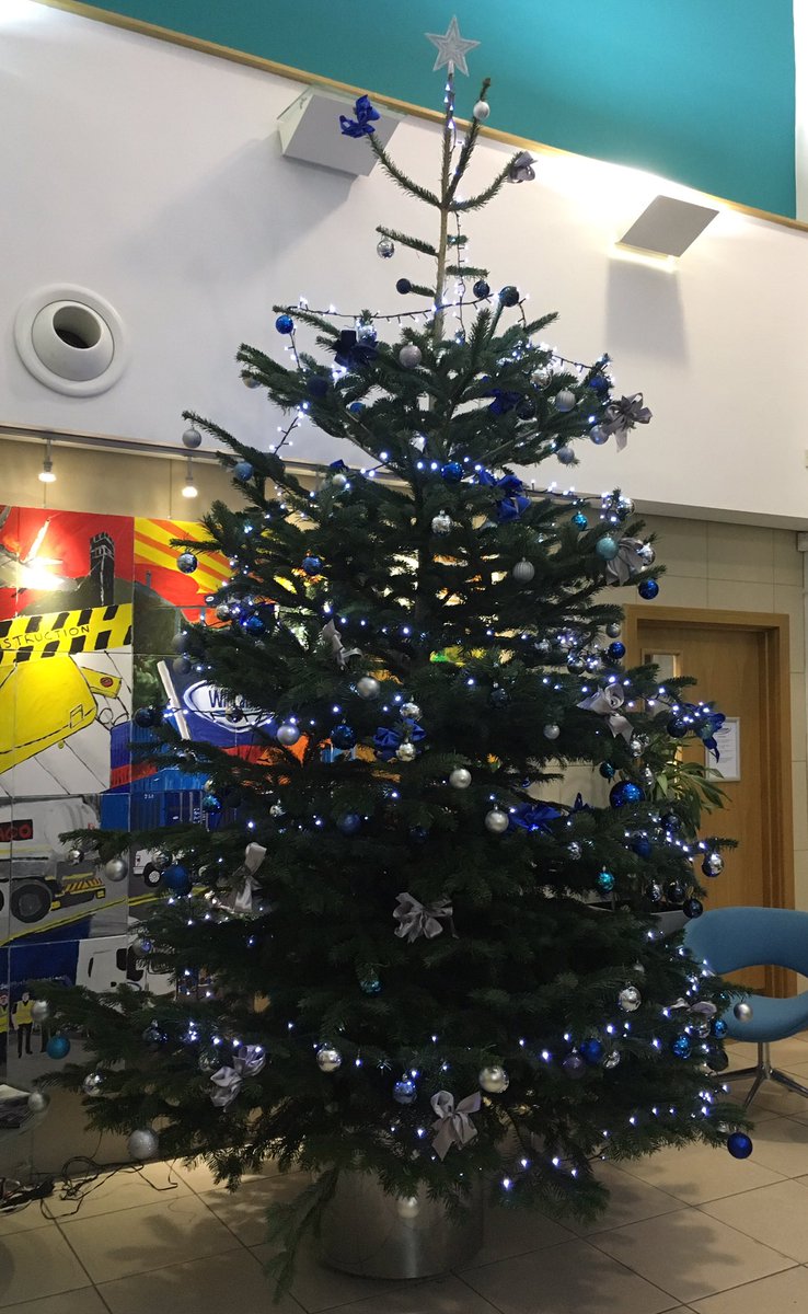 wincantonplc's tweet photo. Christmas has arrived at our Chippenham HQ and it's dressed in company colours. #NationalChristmasTreeDay https://t.co/81e7HeuV4D