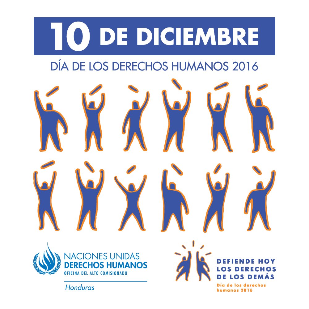 OACNUDHHN's tweet photo. Este 10 de diciembre, hacemos un llamado a tod@s l@s hondureñ@s para que se sumen en la defensa de los derechos humanos. #HondurasDDHH2016 https://t.co/peuLpkoSyw