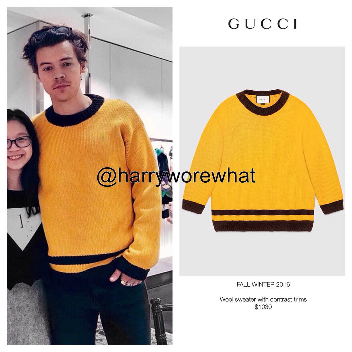 Harry wore a $1030 #Gucci 'Wool sweater 