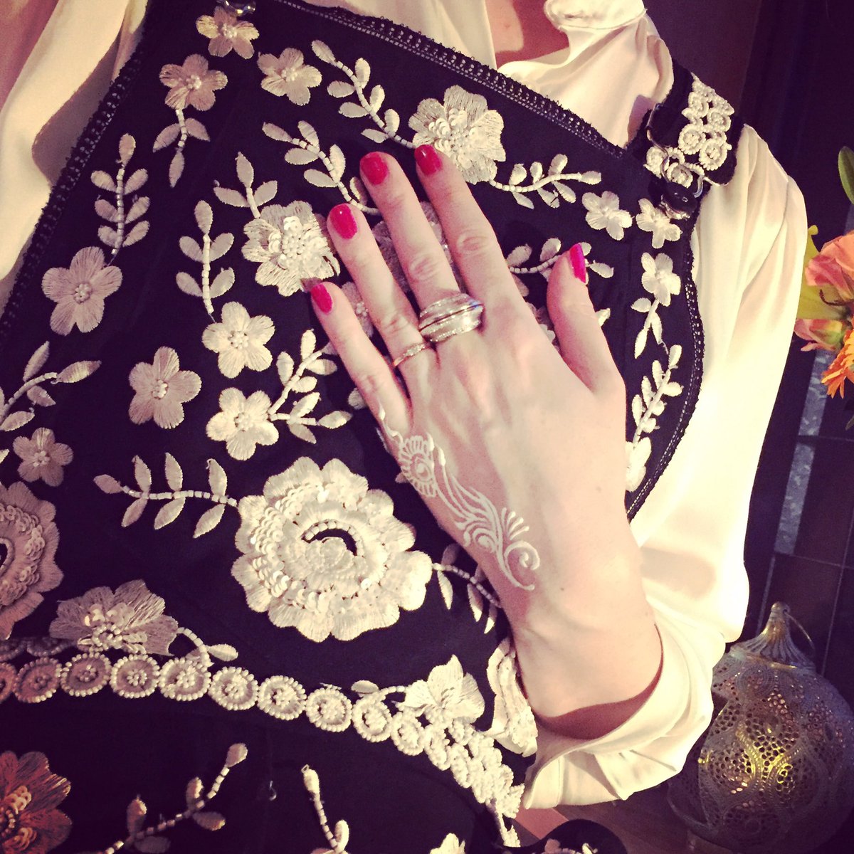 We're at the @LGjewellery launch wearing the spira ring.Thanks @Pavan_henna #henna #jewellery
