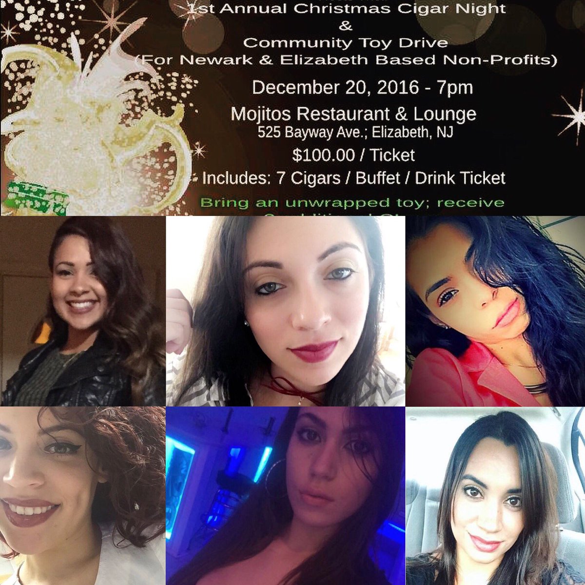 Join us 12/20 at Mojitos in Elizabeth NJ for #cigar #event #toydrive <a href="/newarkpulse/">Newark Pulse</a> <a href="/newyorkeventsco/">New York Events</a> <a href="/BOTLNJCHAPTER/">BOTLNJCHAPTER</a> <a href="/samirn112/">Samir</a>