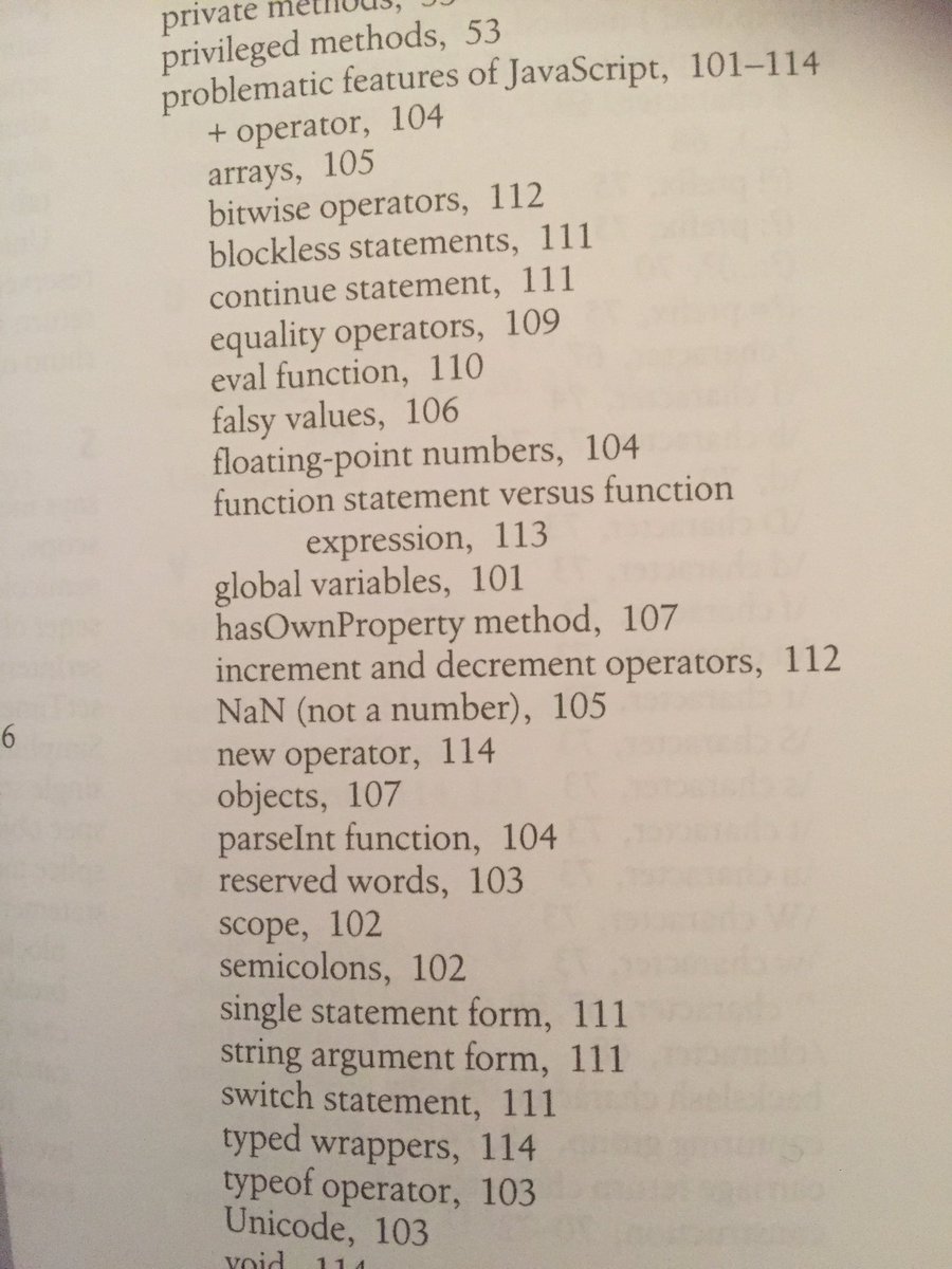 daedalbug's tweet image. One of my favourite subject headings in an index ever. #StillLoveItThough #JavascriptRocks