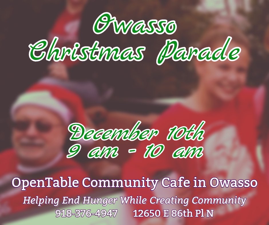 OTCafeOwasso's tweet photo. Hope to see you at the #ChristmasParade #owasso https://t.co/DTx6vVjEyy