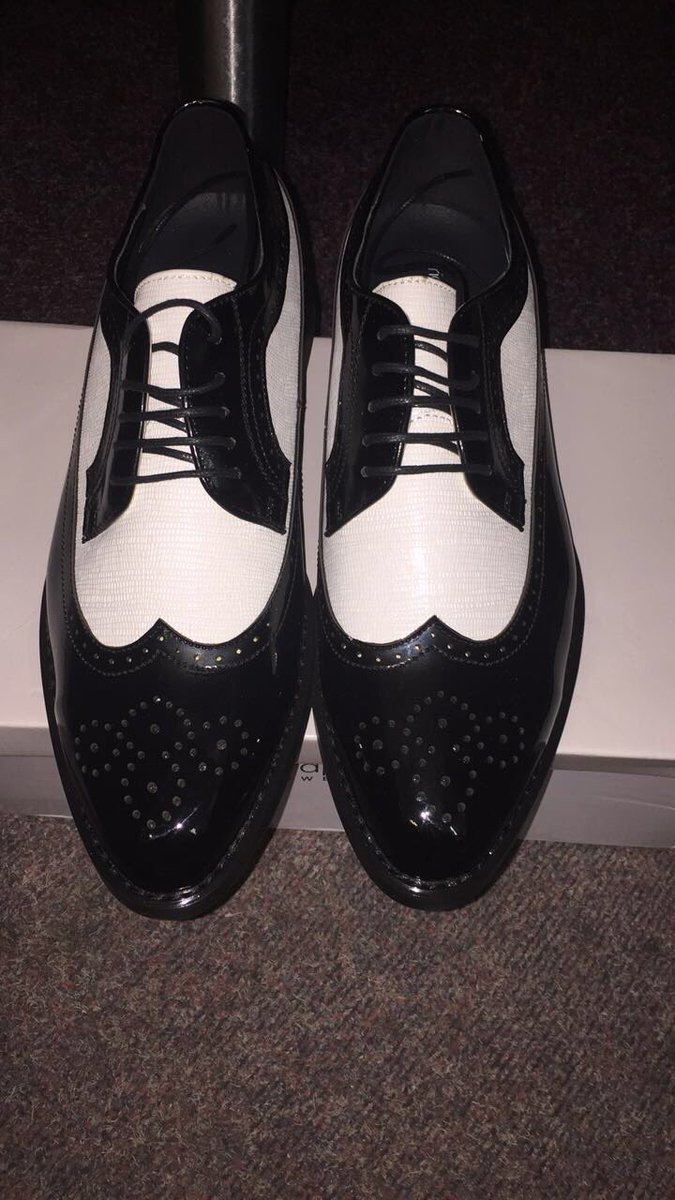 AntonyDundas's tweet photo. Shoes arrived today! Absolutely over the moon with them! #Spats #NewShoes #DapperPup https://t.co/DSP6M0P3u7