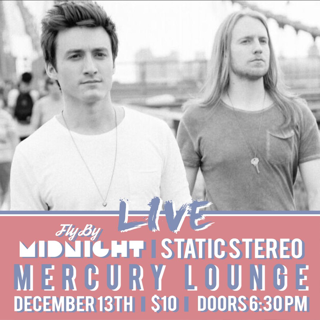 StaticStereo_'s tweet photo. Next Tuesday! 12/13, 7pm we will be opening for our good friends @flybymidnight_  @MercuryLoungeNY hope to see you there! https://t.co/vggHKxu3xg