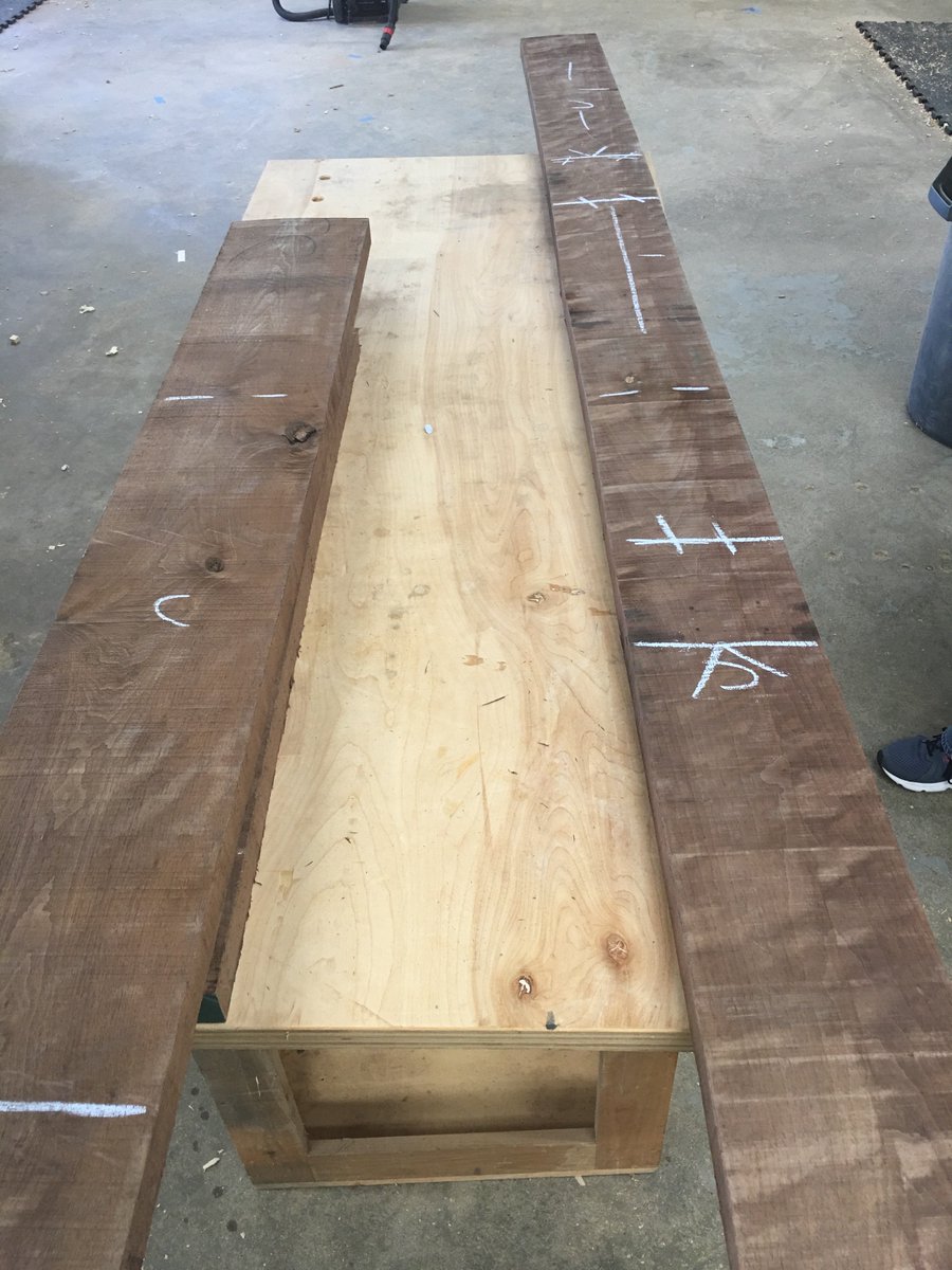 pweditors's tweet image. Chalk isn't just for school. David Thiel makes sure there is no excess waste on an upcoming project.  #woodworking