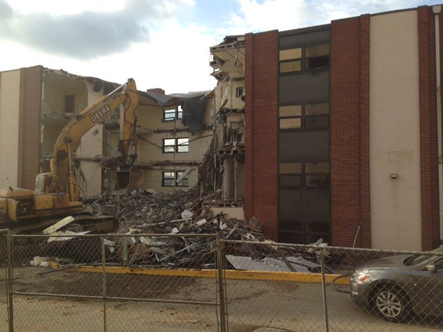 IUPOHRLD's tweet image. Demo started on McCarthy Hall today.  Anyone know its original name? #iup #reshall @IUPedu