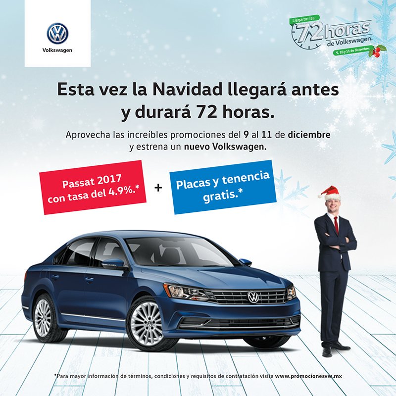 olapolanco's tweet photo. Conoce nuestras promociones y ven del 9 al 11 de diciembre a #OlaPolanco a las 72 horas de Volkswagen más esperadas. 

¡Estrena auto ya! https://t.co/YNAW3vchgW