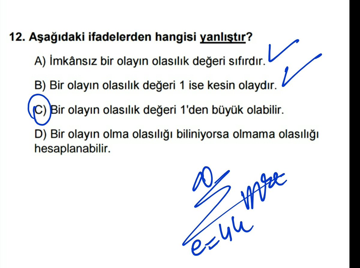 teogmatgeo's tweet photo. @teogmatgeo 
#teog #teogmatematik #teogMEBkazanımtestleri Test 13 Olasılık 1 testi  11.ve 12.soruların çözümleri https://t.co/j7vgMV1g3u