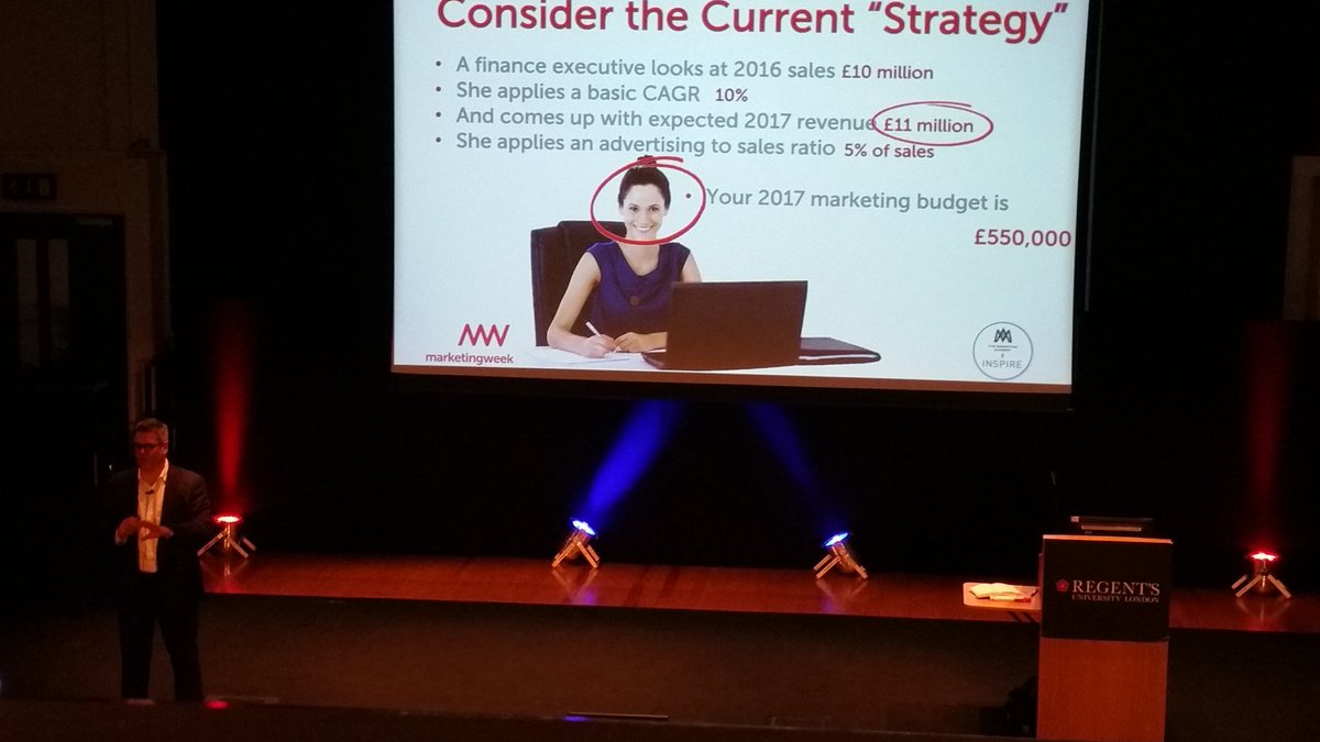alisonesposti's tweet photo. @MktgAcademyUK Ritson didn't disappoint. The moment strategy dies: when the budget is set by a team with no market expertise #inspirelondon https://t.co/9GToFDrWFb