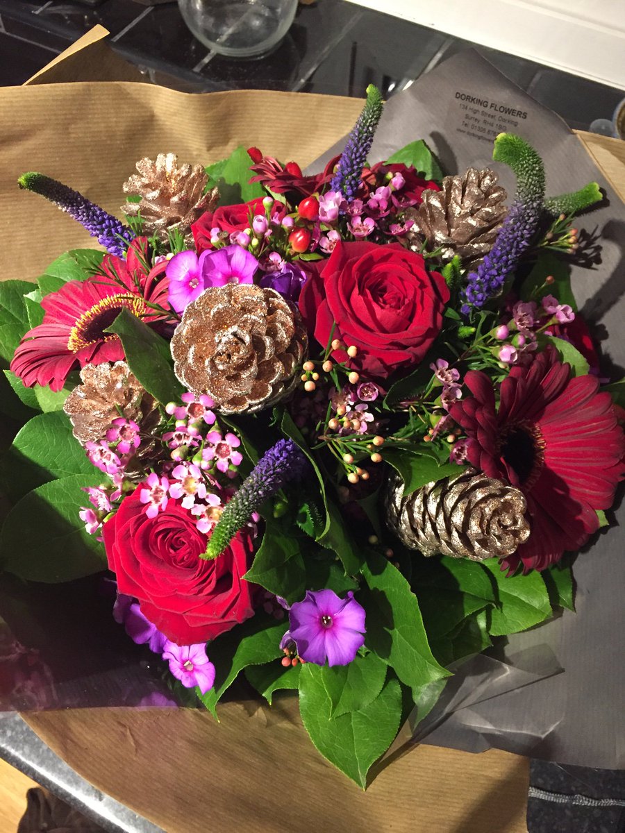 "Romance with a touch of Christmas". The boy did good &amp; <a href="/dorkingflowers/">Dorking Flowers</a> nailed the brief as usual. Pleased! #4years
