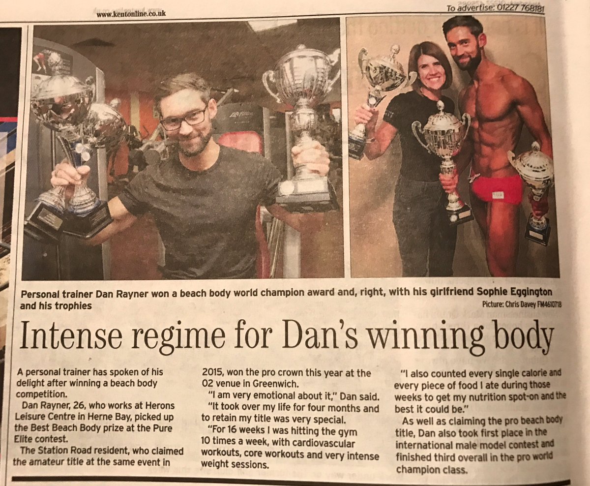 rayners_fitness's tweet photo. @HerneBayGazette today check out page 6! Page 21 last year, page 6 this year, front cover next year?😉 Thanks @Dan_WrightKM👍🏼

@PureEliteComp https://t.co/oaXxm52x0W