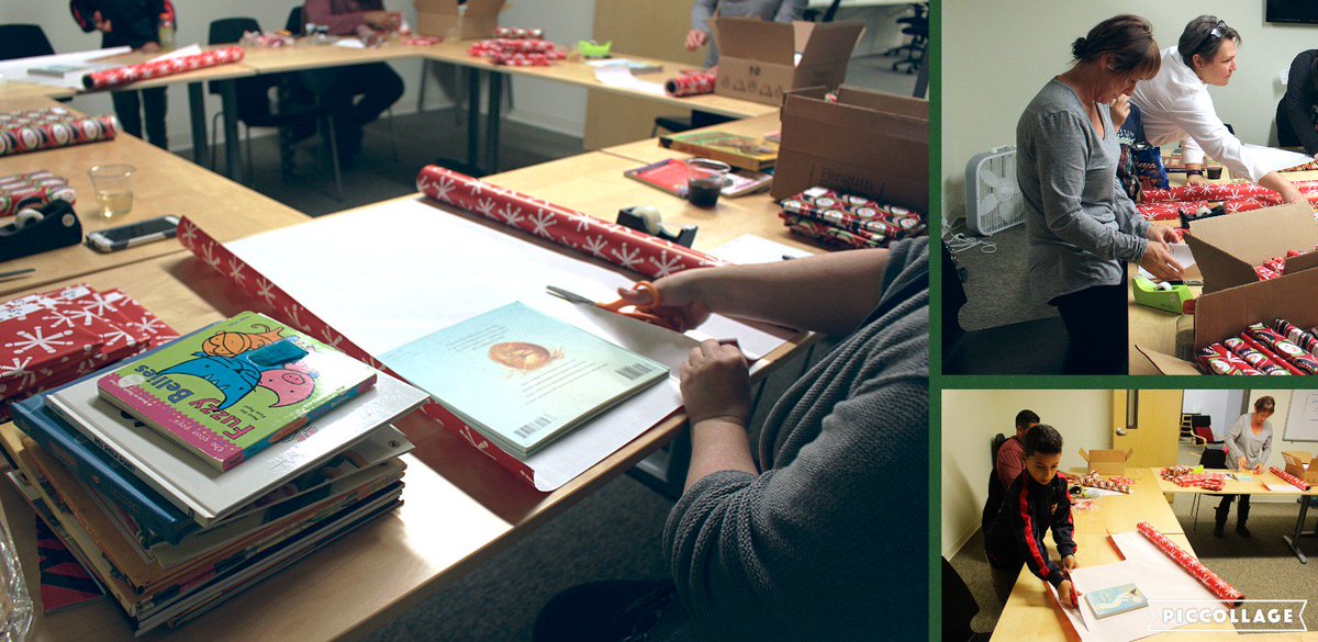 DecaturCoworks's tweet image. The @PropertyWorks_ &amp;amp; @DecaturCoworks team brought their families to CoWorks yesterday to wrap donated books! Donations end Friday Dec.16.