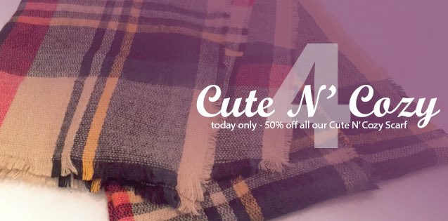 JuneberryBox's tweet photo. Day 4 of Juneberry brings you 50% off our most POPULAR scarf, Cute N' Cozy! #deal #shop 
https://t.co/f3XSJXMCWf https://t.co/VJyvdXqDpR