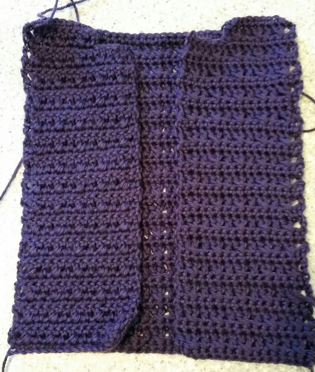 Trying my hand at crocheting a sweater.
