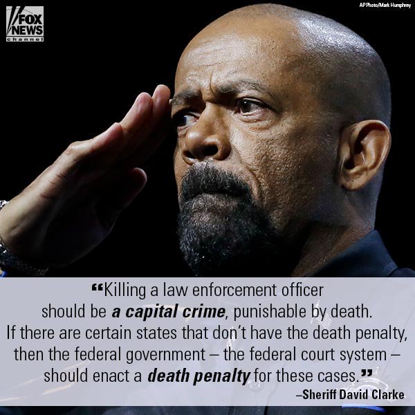 FoxNews's tweet photo. .@SheriffClarke: All Cop Killers Should Get the Death Penalty https://t.co/wdT3TMW3Bb https://t.co/NOYU6h82BK