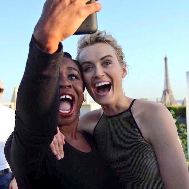 #tbt to open mouth selfies with my one and only dandelion, <a href="/TaySchilling/">Taylor Schilling</a> #teamorange #OITNB