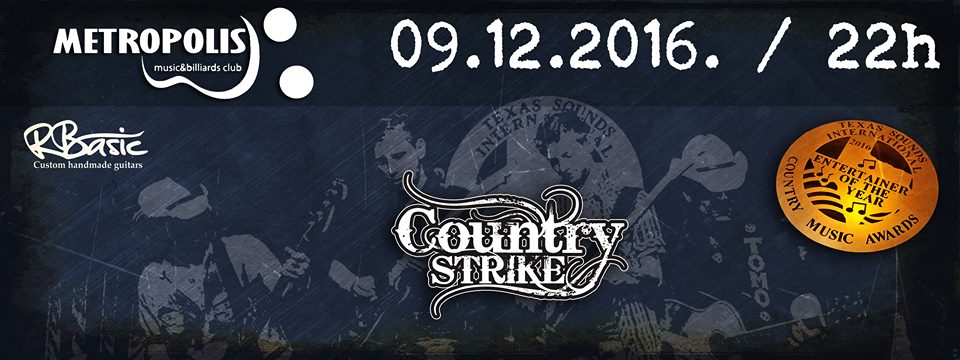 MetropolisKlub's tweet photo. Nakon pobjede na Texas Sounds International Country Music Awards, Country Strike se vraća! 
Vidimo se sutra!#Metropolis #countrystrike https://t.co/fKzC47vhsM