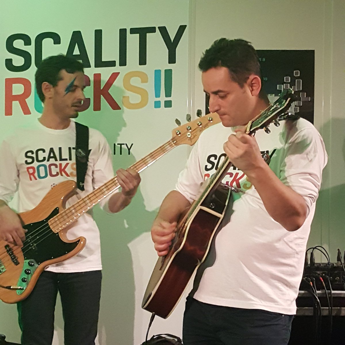 ScalityKory's tweet image. The Scality House Band, rocking HARD on the Rue Tronchet at #scalityrocks