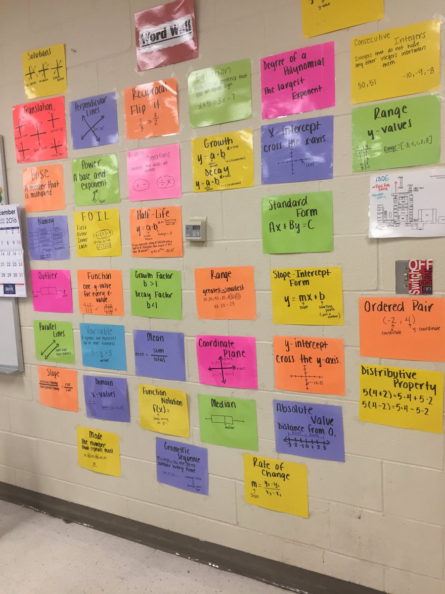 stephanieleo8's tweet image. Math word wall in high school!  #greatinstruction