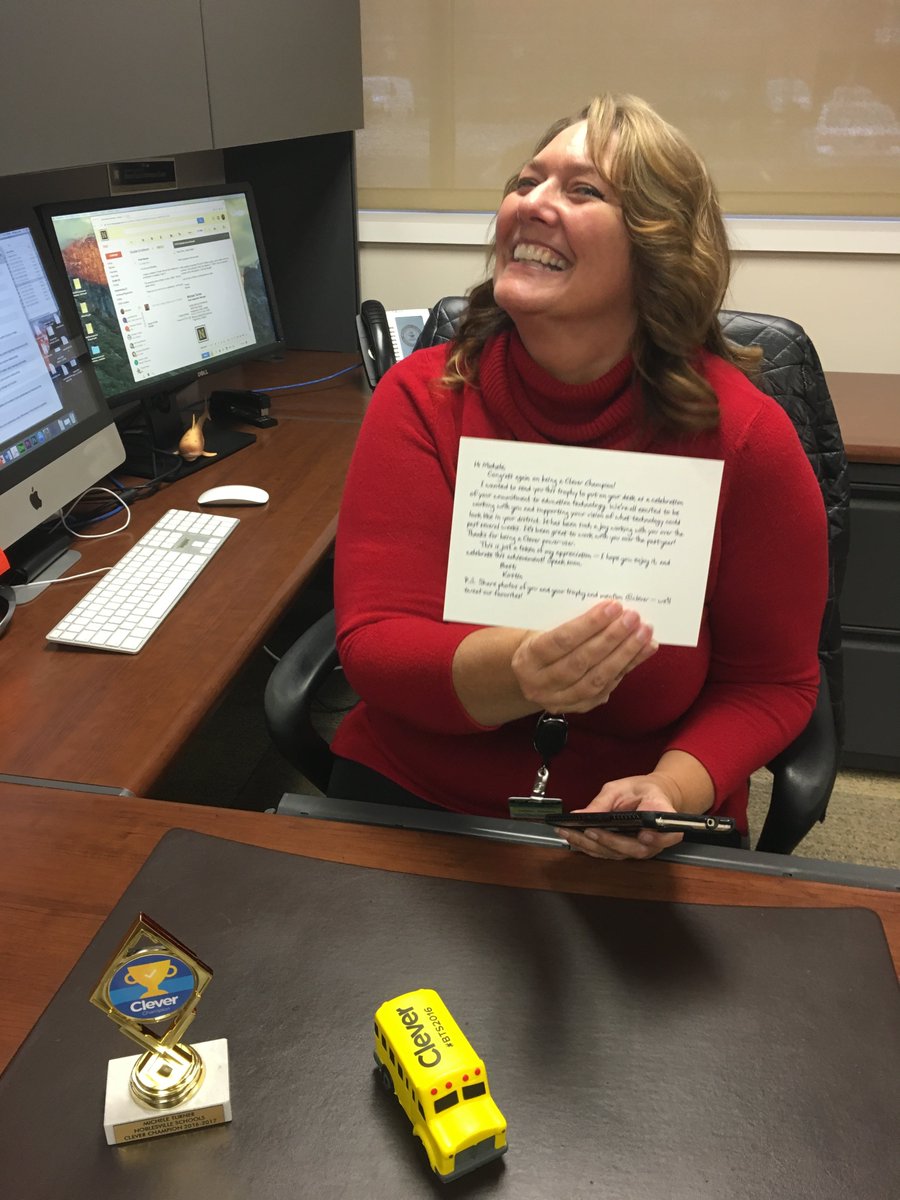 NSHelpDesk's tweet photo. Congratulations to @mturner_NStech!!  She is the cleverist of the clever for @clever!  We are proud of you! #NSTechDeptROCKS https://t.co/P6AZdRX1jx