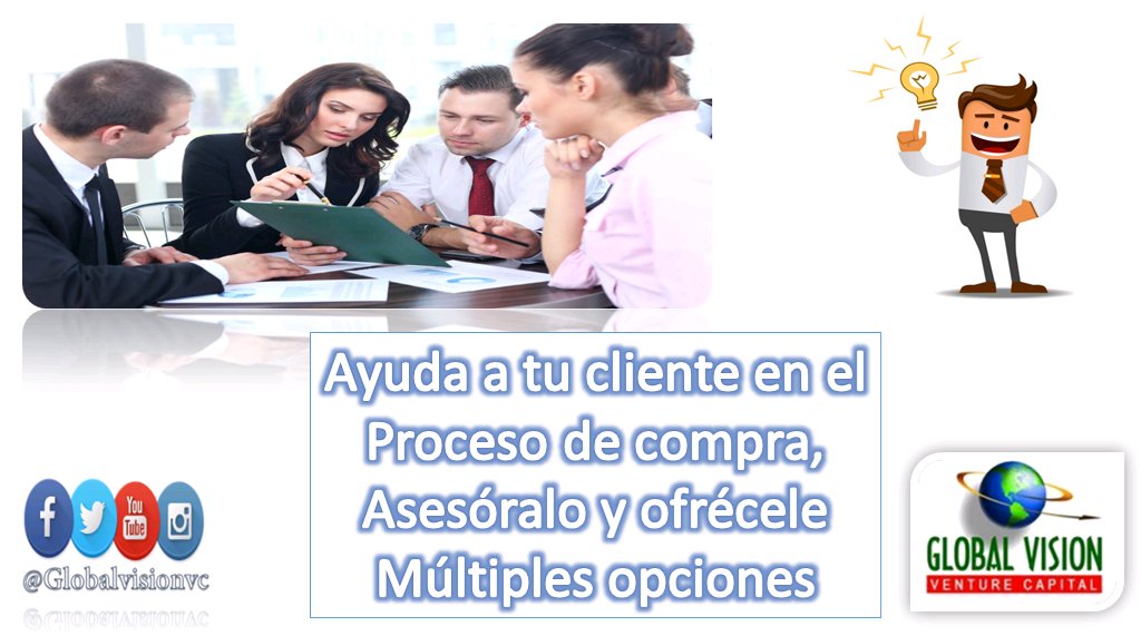 GlobalVisionVC's tweet photo. Ayuda a tu cliente en el proceso de compra, con tu experiencia podrás convencerlo de que mas allá de una venta, buscas es su beneficio https://t.co/jR7ErGK9rZ