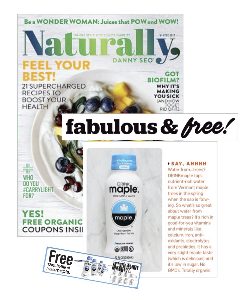 If you're at <a href="/WholeFoods/">Whole Foods Market</a>, we encourage you to pick up the latest issue <a href="/DannySeoMag/">DannySeoMag</a>. You'll find a free bottle coupon of #DRINKmaple inside!