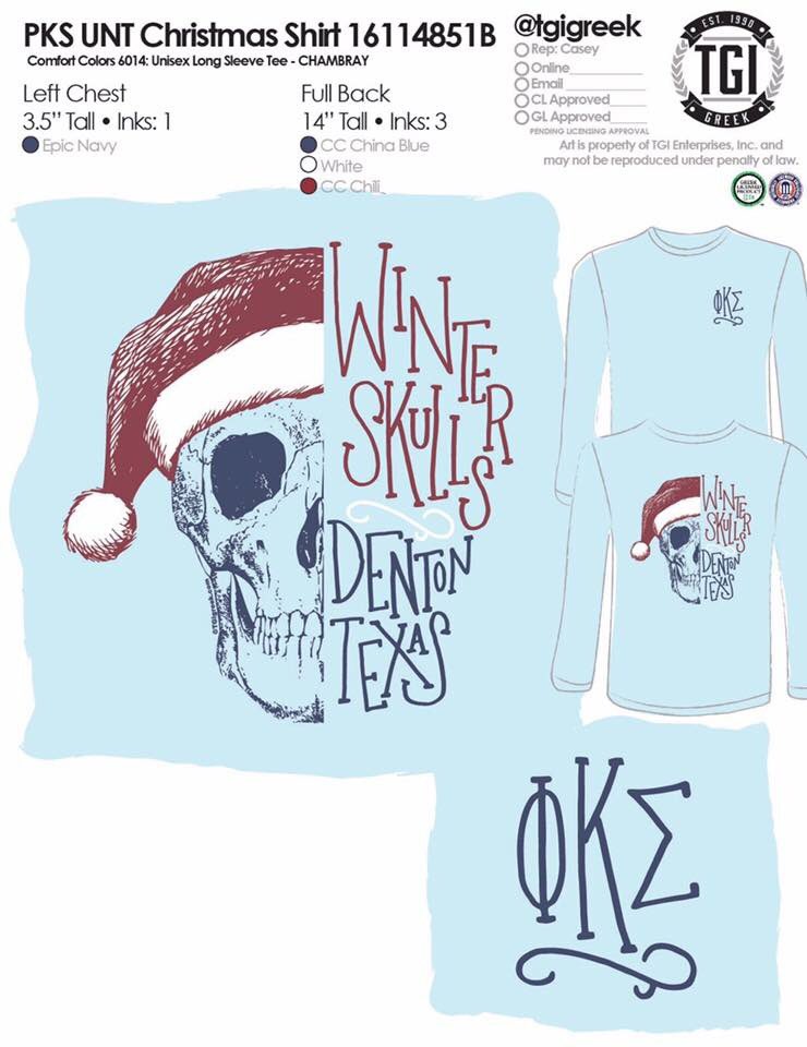 Christmas time is here, and what's better than getting a loved one a cozy SKULLS winter long sleeve tee.

pksuntchristmas.itemorder.com/sale