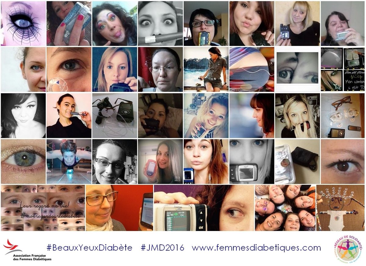 FemmesEtDiabete's tweet photo. #JMD2016 Mosaïque "Pos(t)ez votre regard sur le  #diabète" Pour nous, un regard partagé est toujours plus avisé !  #beauxyeuxdiabete https://t.co/HR6imhC9sa
