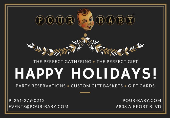 PourBabyMobile's tweet photo. The holiday's are coming up quickly! Don't forget we are the perfect place to have your Christmas dinner or to get the perfect gift! https://t.co/evqQkBqYwP