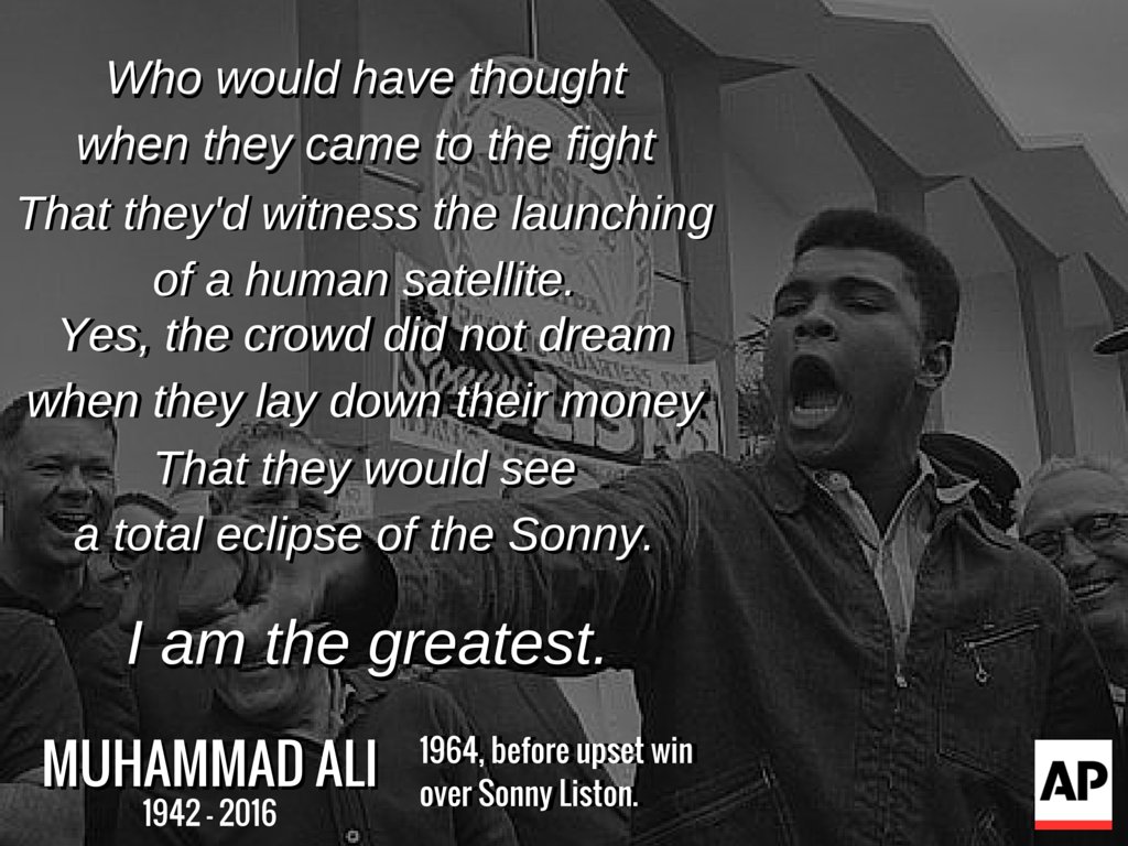 AP_Sports's tweet photo. The Ring Magazine is making Muhammad Ali its1966 Fighter of the Year, a half century after refusing to. https://t.co/Wx7R4hpb41 https://t.co/9d8XS4Dpag