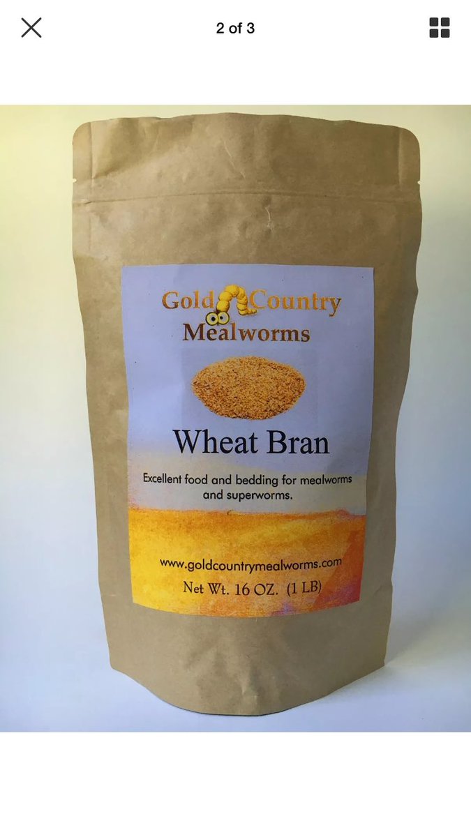 GCMealworms's tweet photo. Wheat bran for mealworms and superworms.   $11.00 for 1 pound shipped. https://t.co/FXA3lAliKg