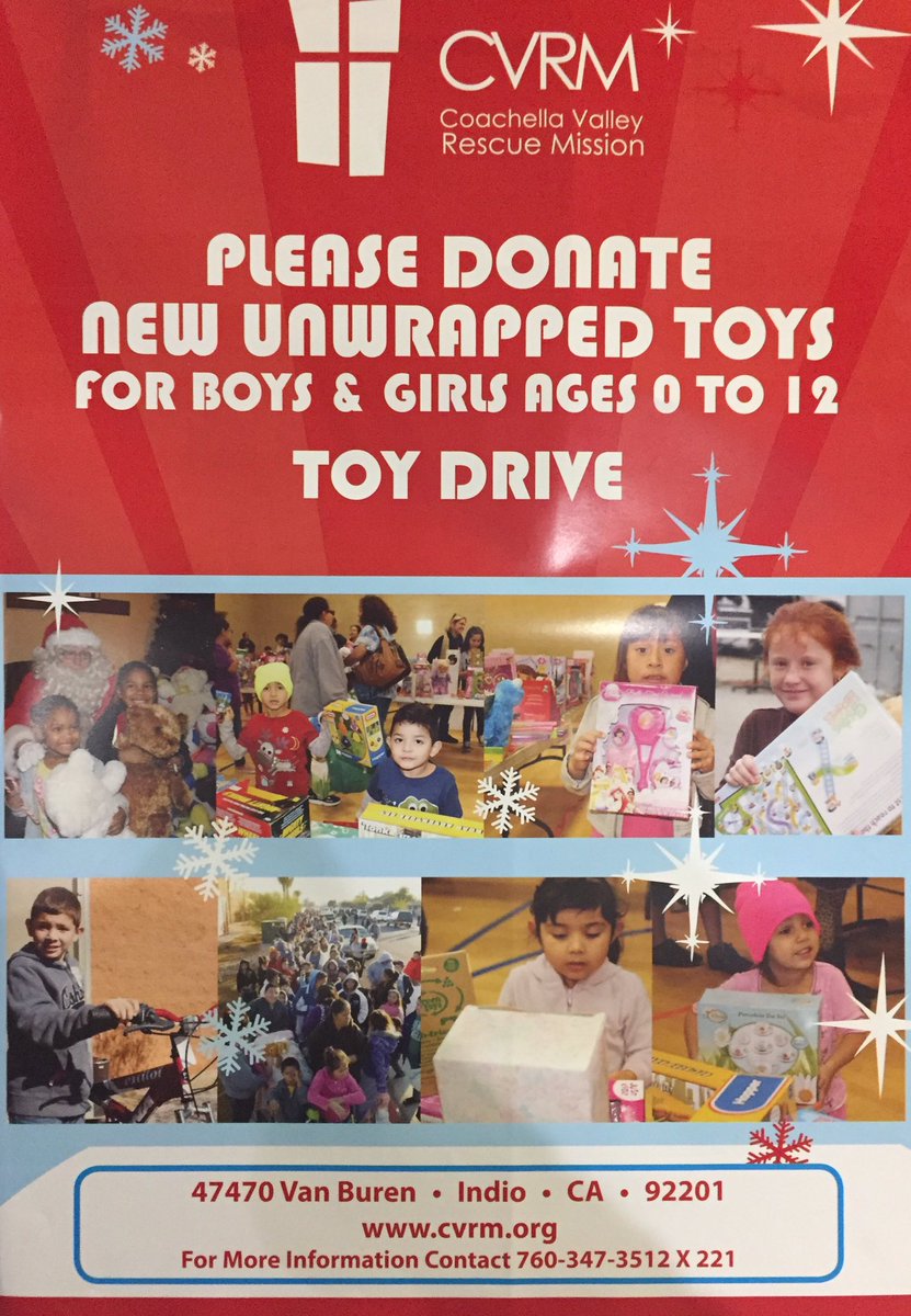 Help support the CVRM Toy Drive this holiday season! Toys may be dropped off at CVRM or at Indio City Hall. #IndioCares #CVRM