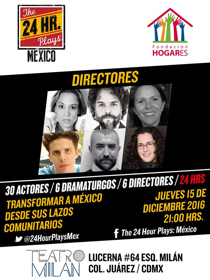 ¡Les compartimos el elenco y los directores de @24HourPlaysMex 2016!

Pueden comprar sus boletos aquí: bit.ly/2gpD1xY