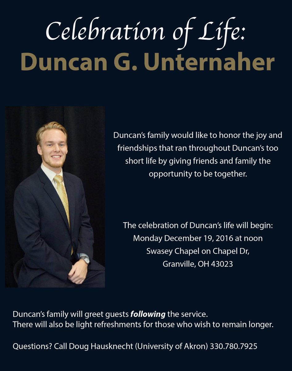 AkronFSL's tweet photo. Service details honoring the life of Duncan is provided below for all interested. https://t.co/aukgwdXAHx